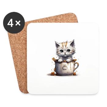 Baby Cat - Coasters (set of 4) - white - Front