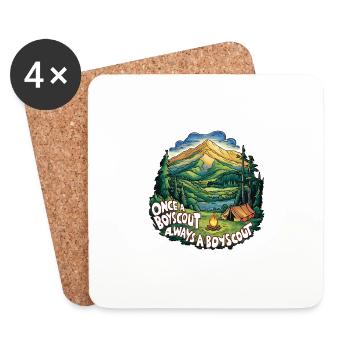 Campeur un jour, campeur toujours, expérience de la nature à l’état pur - Dessous de verre (lot de 4) - blanc - Devant