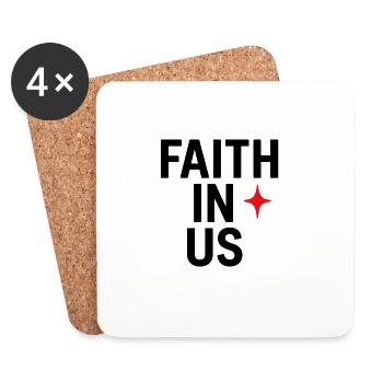 Glaube an uns Mutiges Typografie-Design - Untersetzer (4er-Set) - Weiß - Vorne