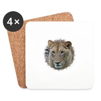 lioness - Coasters (set of 4) - white - Front