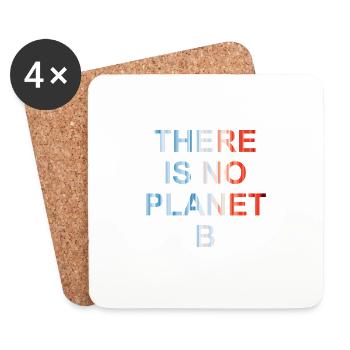 There is no planet b - Dessous de verre (lot de 4) - blanc - Devant