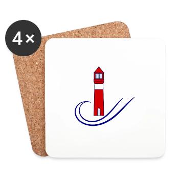 PHARE. MER. OCEAN. NATURE. VACANCES.VOYAGE - Dessous de verre (lot de 4) - blanc - Devant