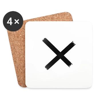 X - Coasters (set of 4) - white - Front