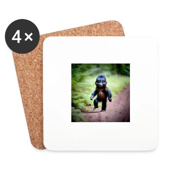 Singe venu d'un autre monde - Dessous de verre (lot de 4) - blanc - Devant