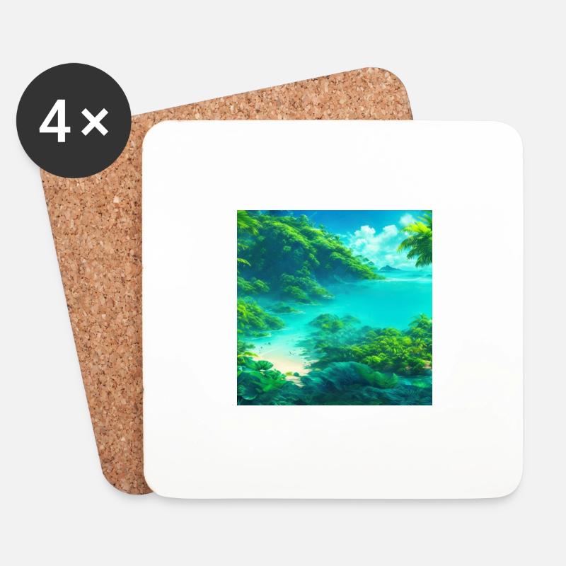 A lush tropical planet - Untersetzer (4er-Set) - Weiß