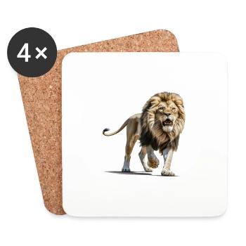 Lion - Dessous de verre (lot de 4) - blanc - Devant
