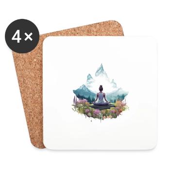 Meditation in the mountains - Coasters (set of 4) - white - Front