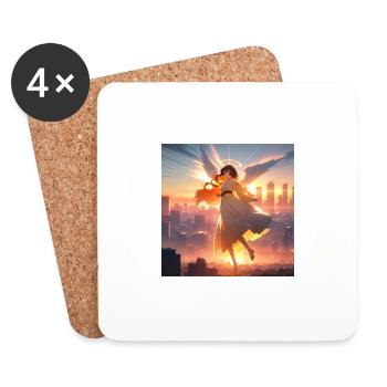 Ange dans le ciel - Dessous de verre (lot de 4) - blanc - Devant