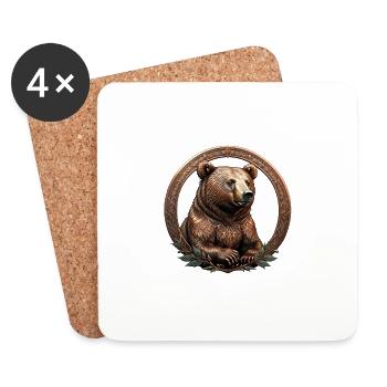 L’ours de bronze - Dessous de verre (lot de 4) - blanc - Devant