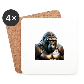 Le gorille de bronze - Dessous de verre (lot de 4) - blanc - Devant