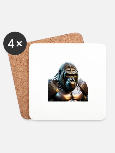 The Bronze Gorilla - Untersetzer (4er-Set) - Weiß