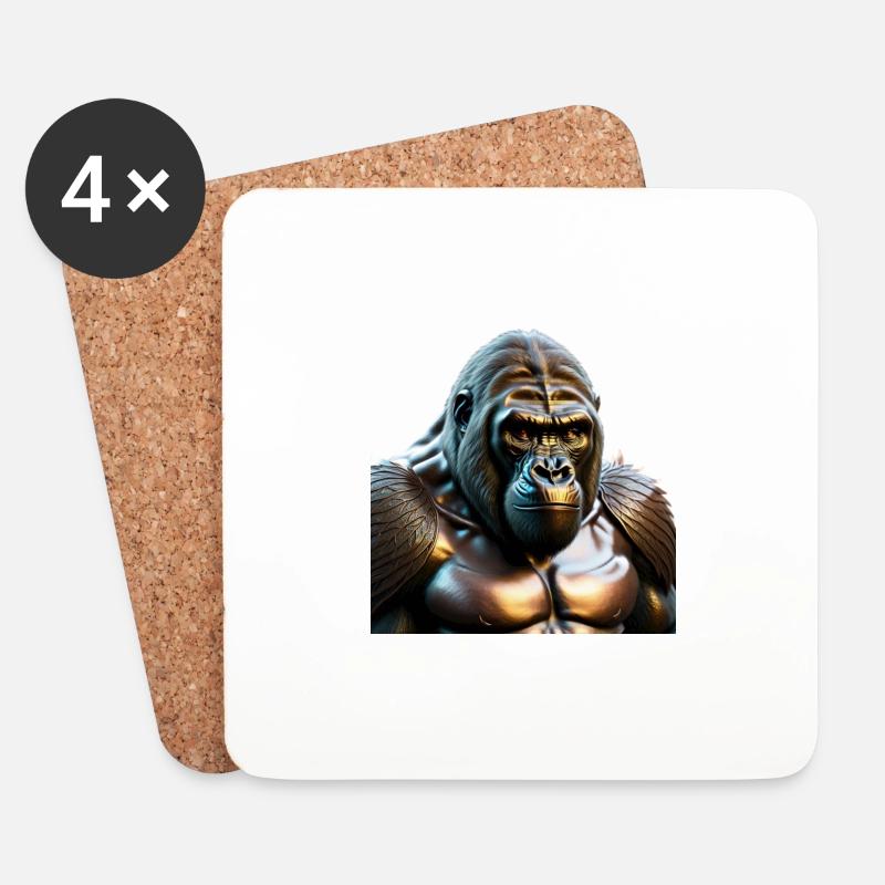 The Bronze Gorilla - Untersetzer (4er-Set) - Weiß