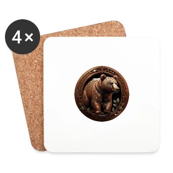 L’ours de bronze - Dessous de verre (lot de 4) - blanc - Devant