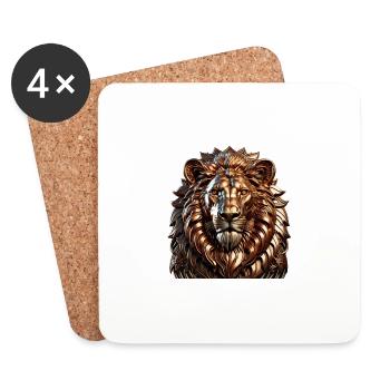 Le Lion de Bronze - Dessous de verre (lot de 4) - blanc - Devant