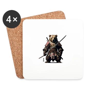 The Ninja Bear - Coasters (set of 4) - white - Front