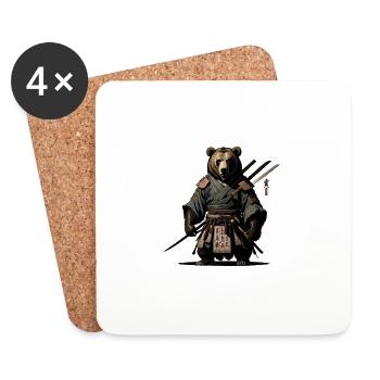The Ninja Bear - Coasters (set of 4) - white - Front