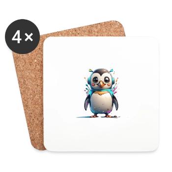 Robot Penguin - Coasters (set of 4) - white - Front