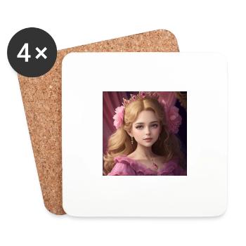 princesse blonde - Dessous de verre (lot de 4) - blanc - Devant
