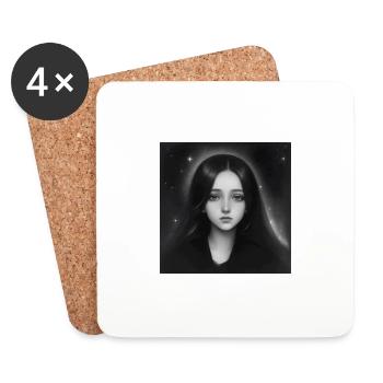 fille de la nuit - Dessous de verre (lot de 4) - blanc - Devant