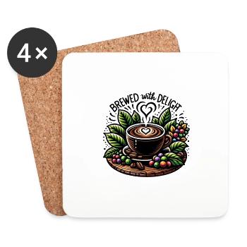 Brewed with Delight - Coasters (set of 4) - white - Front
