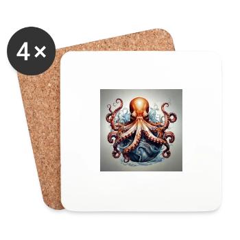 Octopus - Coasters (set of 4) - white - Front
