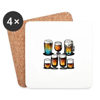 Beer glass - Coasters (set of 4) - white - Front