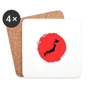 Japanese Character Art - ApriNoeScor - Coasters (set of 4) - white - Front