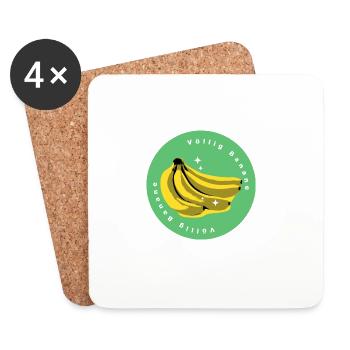 DDR Ostalgie | völlig Banane - Untersetzer (4er-Set) - Weiß - Vorne
