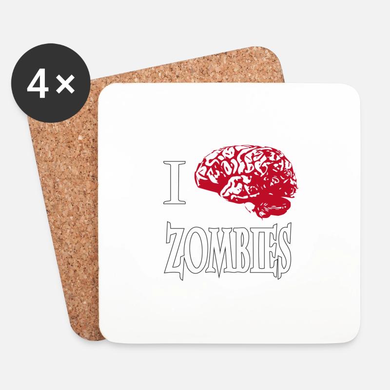 ZOMBIES - Untersetzer (4er-Set) - Weiß