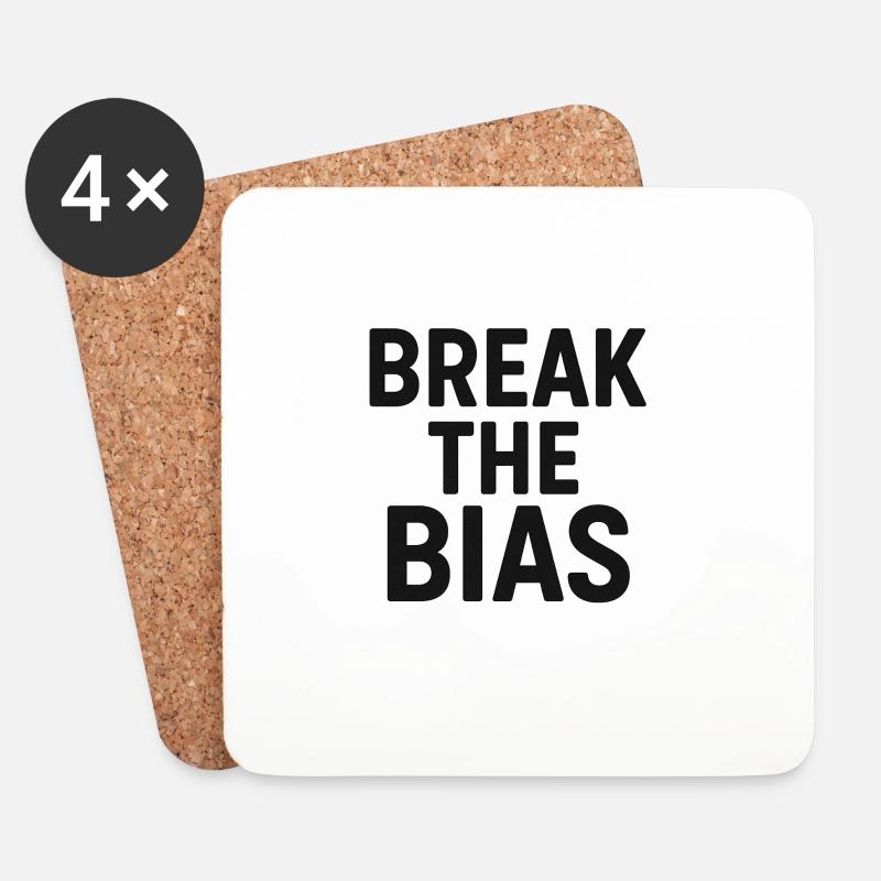 Break the bias - Untersetzer (4er-Set) - Weiß