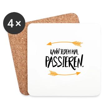 Sprüche Kann jedem mal passieren - Untersetzer (4er-Set) - Weiß - Vorne