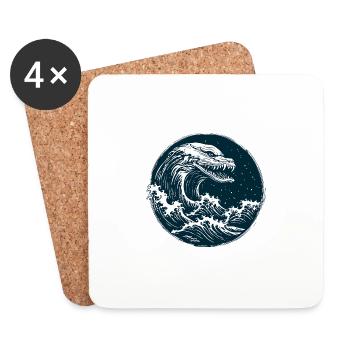 Sea Serpent of Tides - Coasters (set of 4) - white - Front