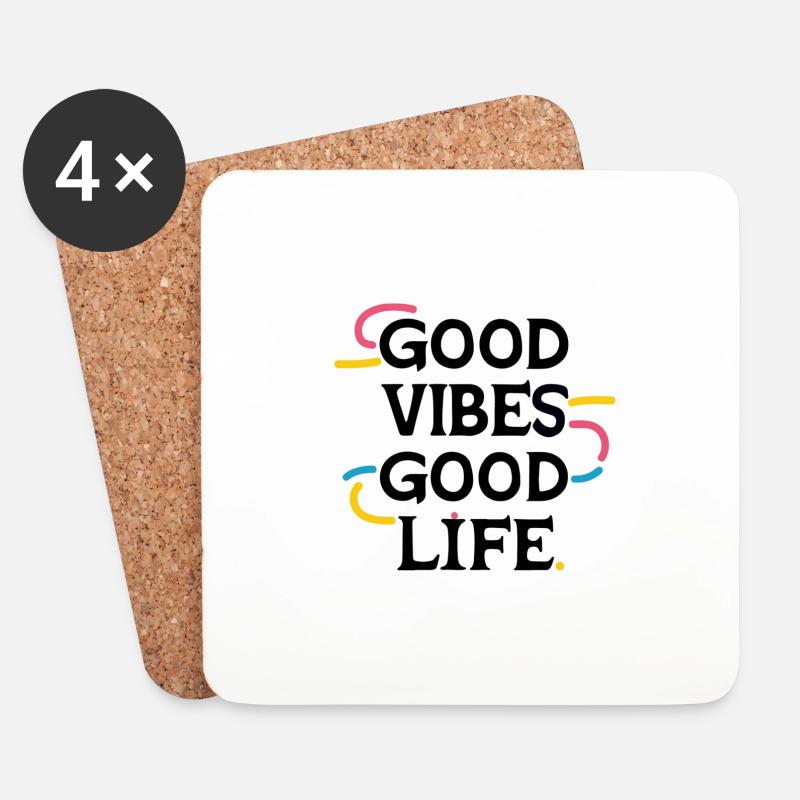 Gutes Leben - Untersetzer (4er-Set) - Weiß