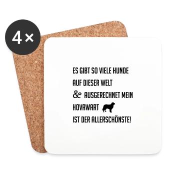 Schönster Hund Hovawart Hundespruch Hund Hundebesi - Untersetzer (4er-Set) - Weiß - Vorne