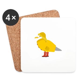 Seagull in the Frisian ore - Coasters (set of 4) - white - Front