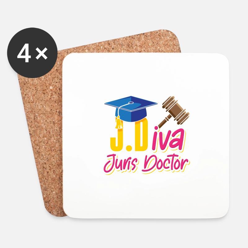 JDiva Juris Doctor - Untersetzer (4er-Set) - Weiß