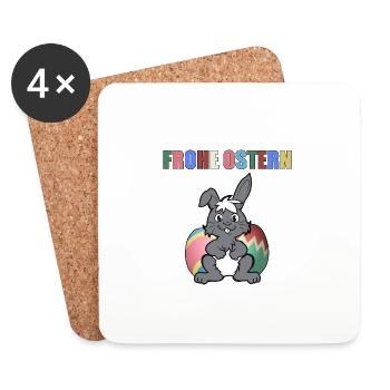 FROHE OSTERN - Untersetzer (4er-Set) - Weiß - Vorne