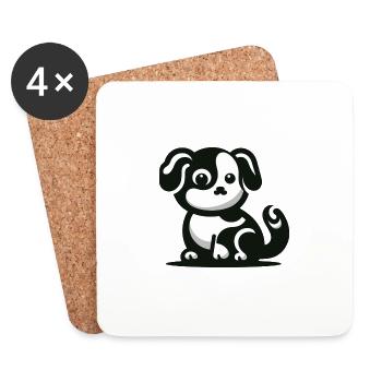 Cute Dog - Coasters (set of 4) - white - Front