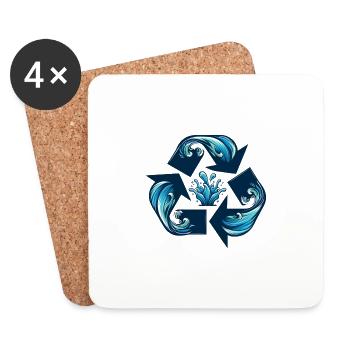 Recycling water - Coasters (set of 4) - white - Front