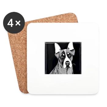 wuff wuff - Untersetzer (4er-Set) - Weiß - Vorne