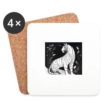 weißer Tiger - Untersetzer (4er-Set) - Weiß - Vorne