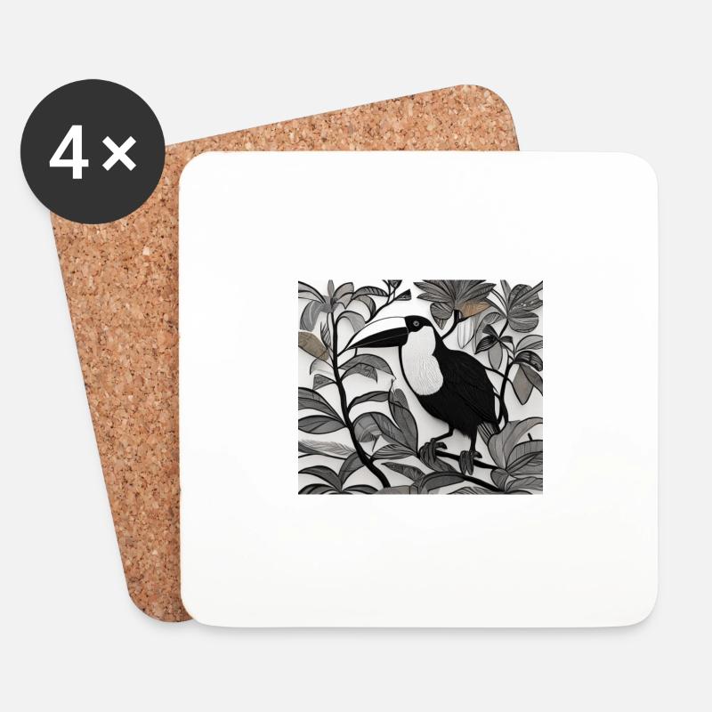 Tucan - Untersetzer (4er-Set) - Weiß