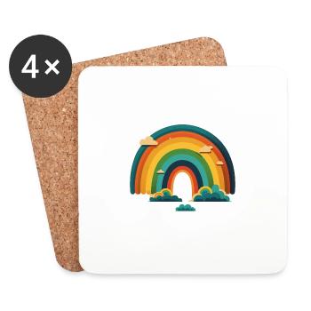 ARC-EN-CIEL - Dessous de verre (lot de 4) - blanc - Devant