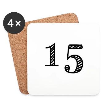 15. 15 YEARS. 15th ANNIVERSARY. 15 ANNIVERSARY. - Coasters (set of 4) - white - Front