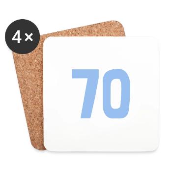 70. 70 ANS. 70e ANNIVERSAIRE. ANNIVERSAIRE 70 ANS. - Dessous de verre (lot de 4) - blanc - Devant