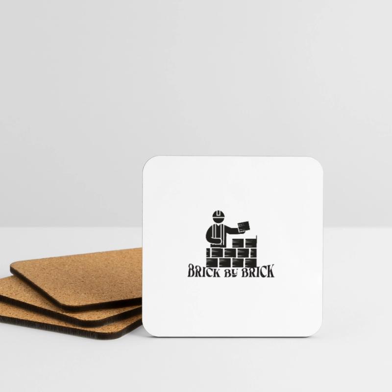 Brique par brique - Meme Saying Dessous de verre (lot de 4)