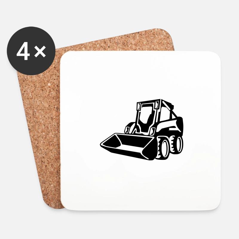 bobcat 1col - Coasters (set of 4) - white