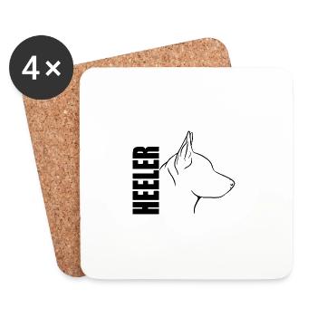 Heeler Profil Cattle Dog Hunde Hund Wilsigns - Untersetzer (4er-Set) - Weiß - Vorne