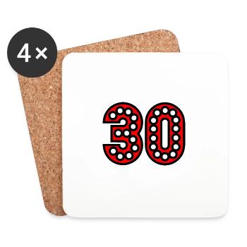 30. 30 YEARS. 30th ANNIVERSARY. 30 YEARS ANNIVERSARY. - Coasters (set of 4) - white - Front
