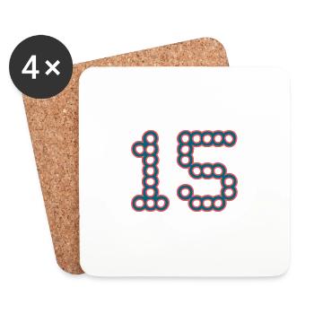 ANNIVERSARY. 15. 15 YEARS. 15th ANNIVERSARY - Coasters (set of 4) - white - Front